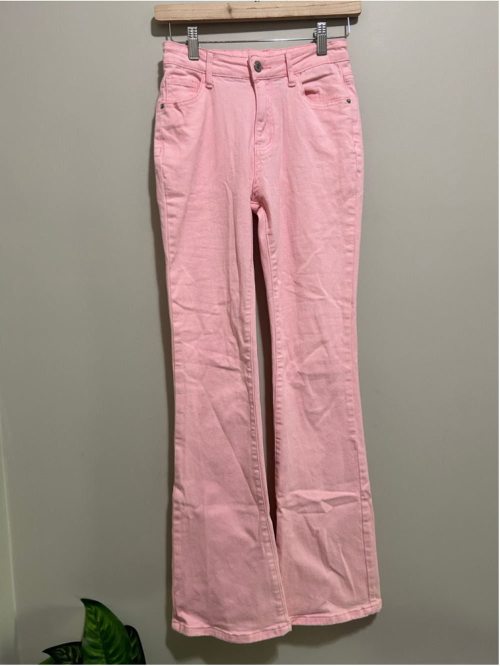 Women's Pink Flare Leg Jeans Size 27